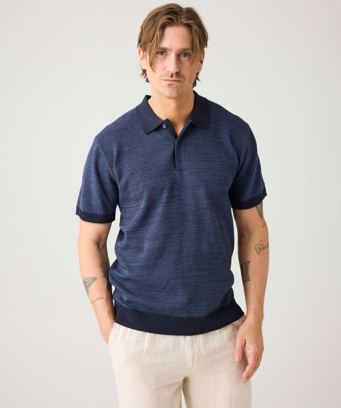 Knowledge Cotton Knitted Cotton Polo