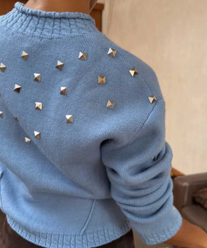 Never Fully Dressed Studded Knit Cardigan