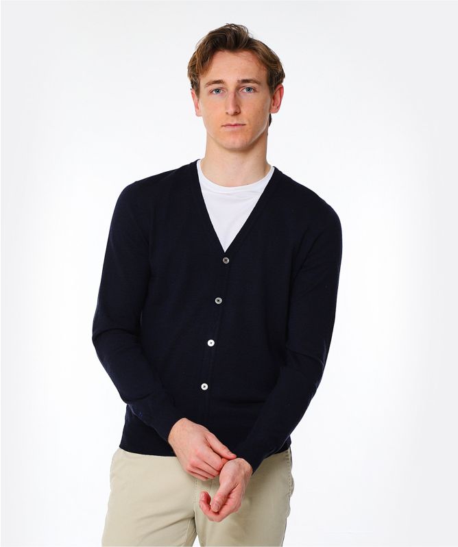 Thomas Maine Merino Wool Button-Through Cardigan