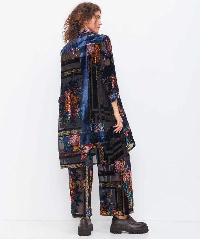 Thanny Devoré Wide Leg Trousers