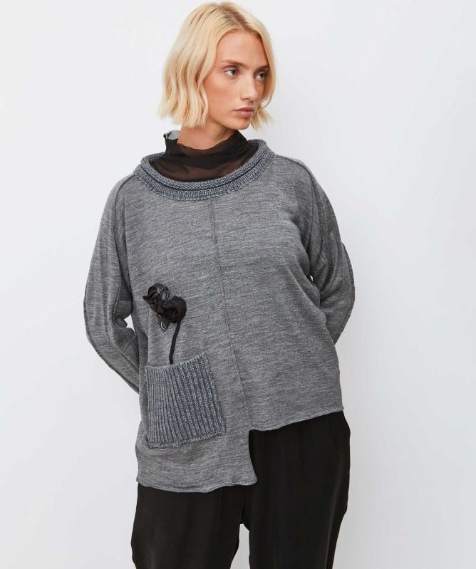 Bize Asymmetric Rose Jumper
