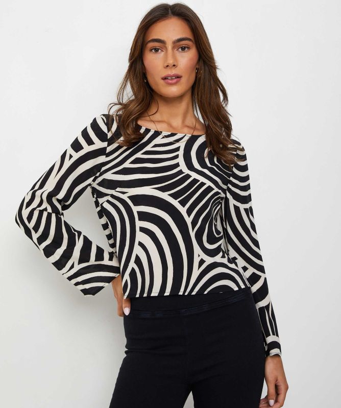 RIXO Printed Verona Top