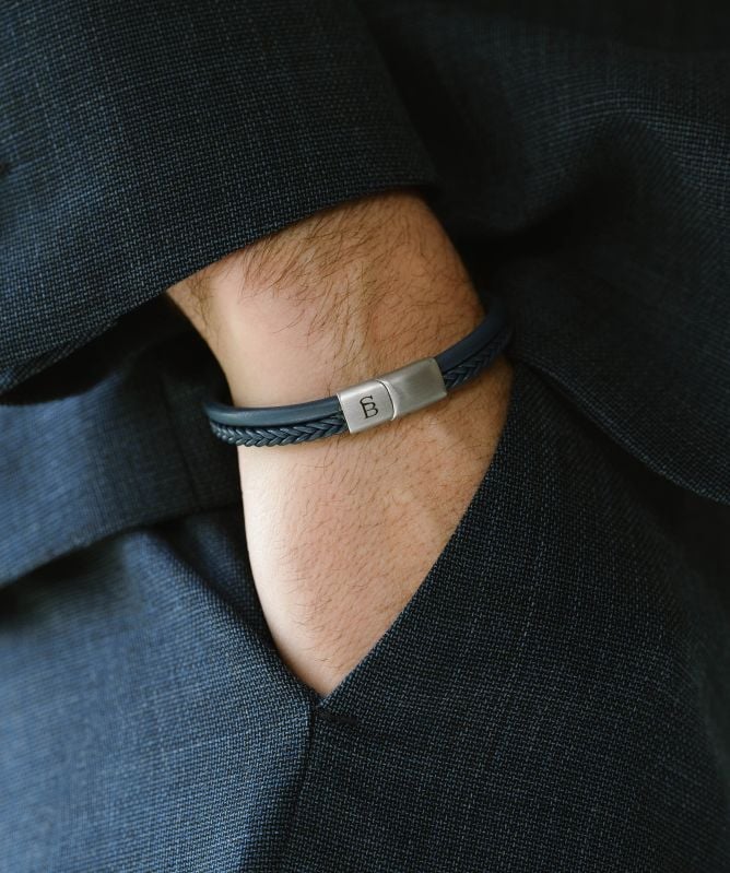 Steel and Barnett Denby Leather Bracelet