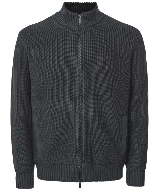 Thomas Maine Rib Knit Zip Cardigan