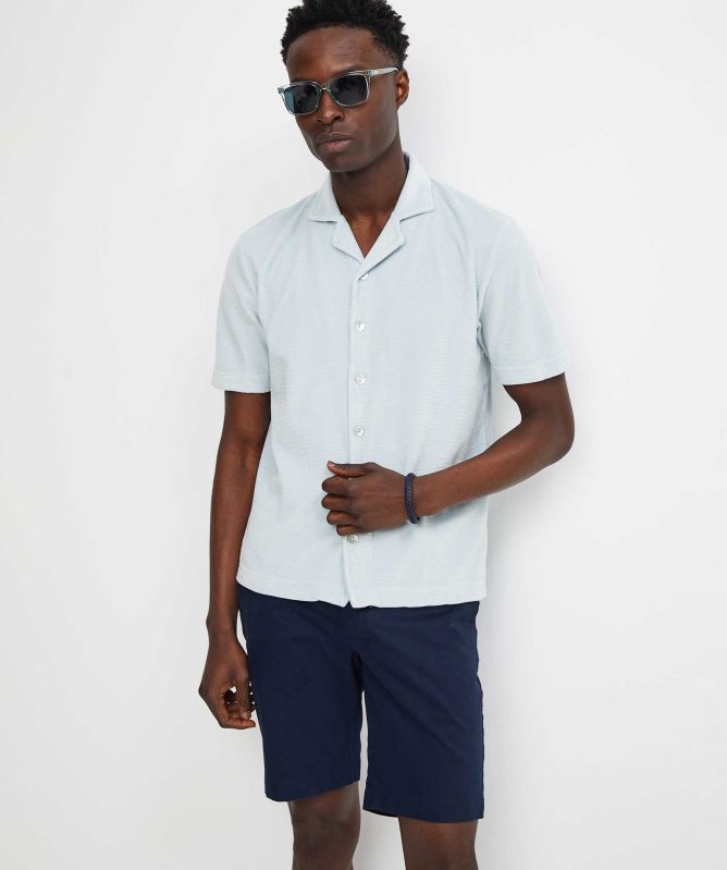 unfeigned Button-Down Velour Polo Shirt