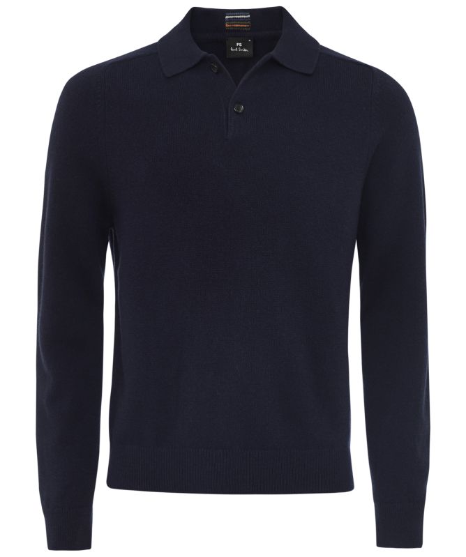 Paul Smith Merino Wool Long-Sleeve Polo Shirt