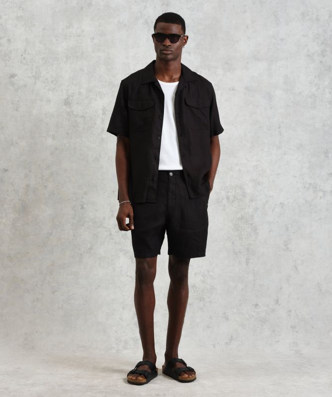 Wax London Washed Linen Kurt Shorts
