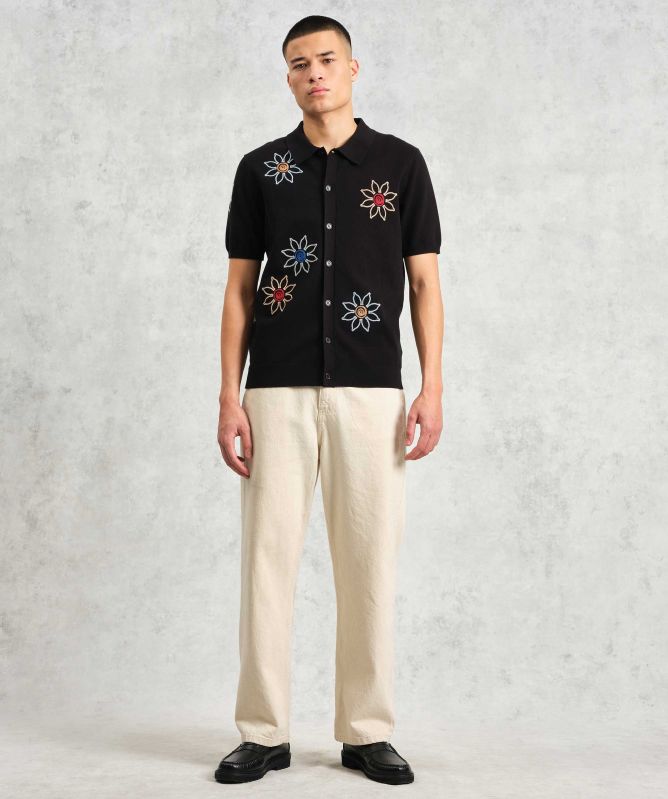 Wax London Embroidered Knit Tellaro Shirt