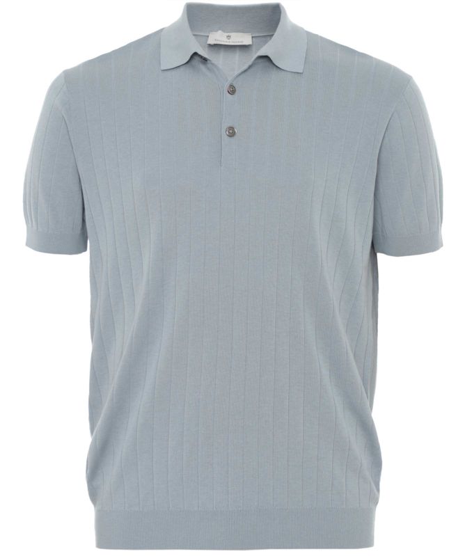 Thomas Maine Ribbed Knitted Polo Shirt