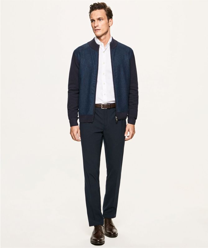 Hackett Merino Wool Herringbone Cardigan