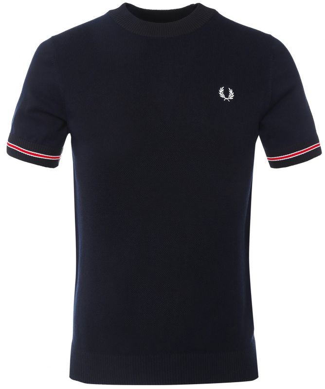 Fred Perry Knitted Tipped Cuff T-Shirt K1530 608