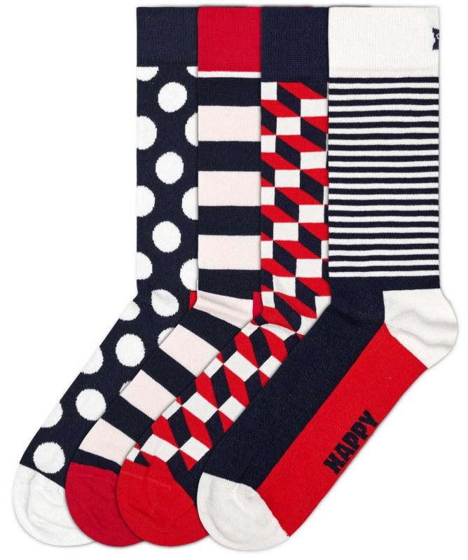 Happy Socks Classic Navy Socks 4 Pack