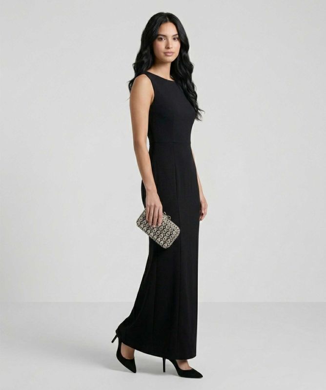 Self Portrait Satin Crystal Bow Clutch