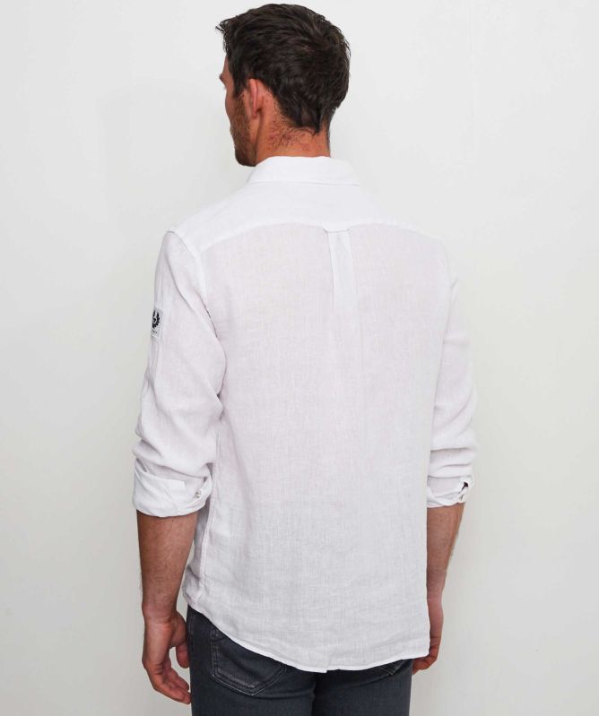 Belstaff Garment Dyed Linen Scale Shirt