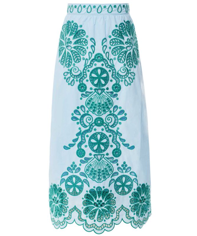 Farm Rio Graphic Richelieu Midi Skirt