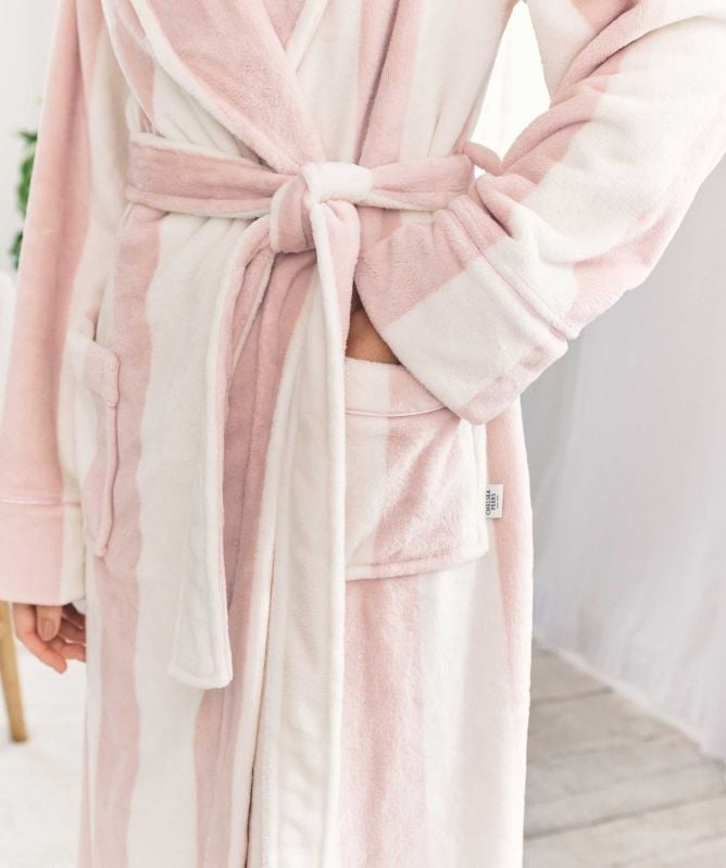 Chelsea Peers Fleece Stripe Long Dressing Gown