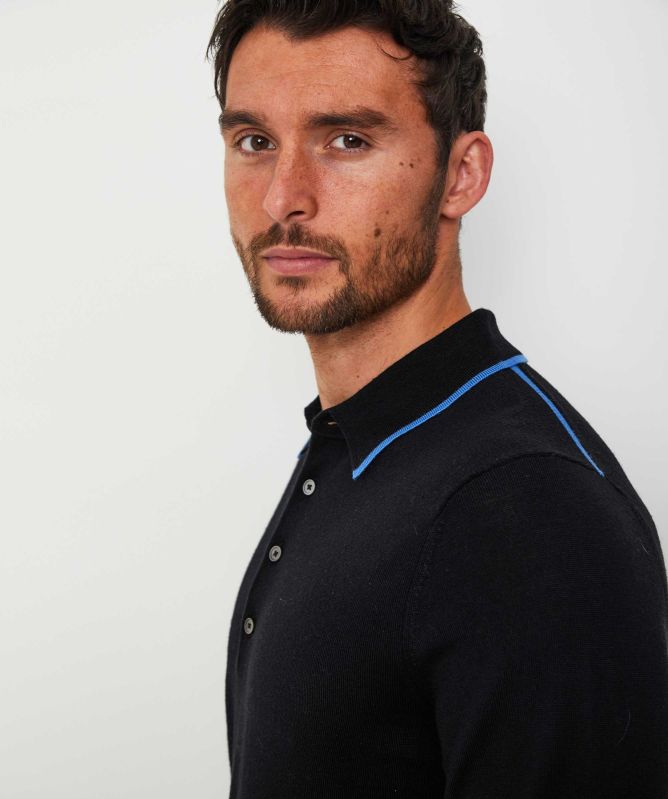 Paul Smith Merino Long Sleeve Polo Shirt
