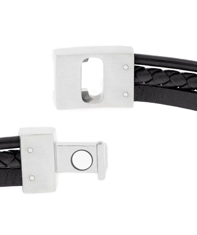 Steel and Barnett Casual Cole Leather Bracelet