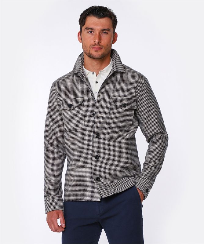 Hartford Cotton Linen Houndstooth Daytona Jacket