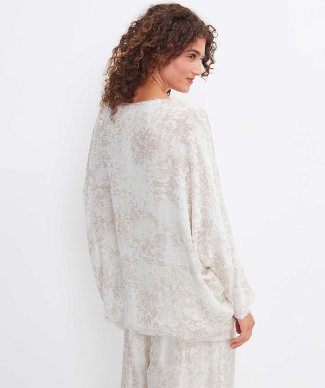 Sanctamuerte Paisley Print Silk Blouse