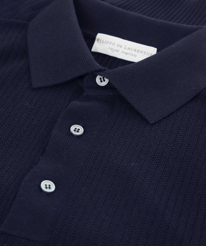 Filippo De Laurentiis Merino Herringbone Polo