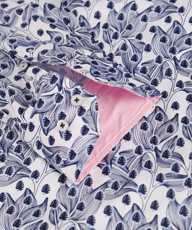 Guide London Slim Fit Sateen Leaf Shirt