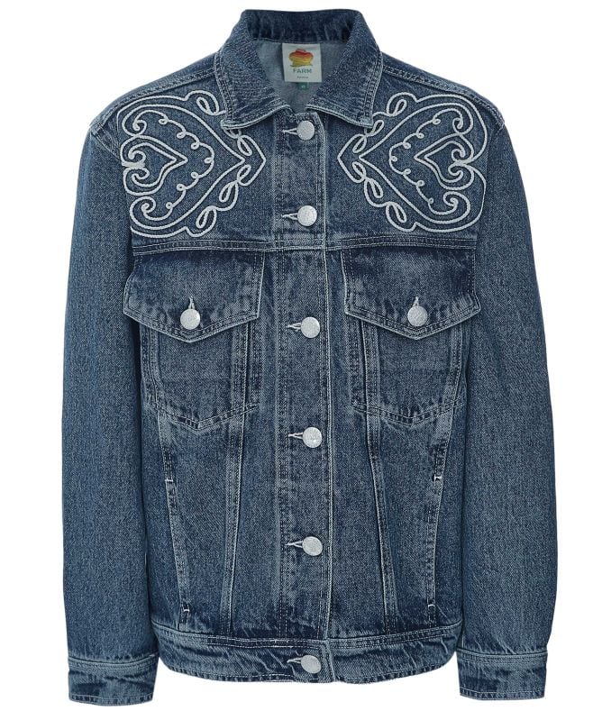 FARM Rio Denim Cornely Buttoned Embroidered Jacket