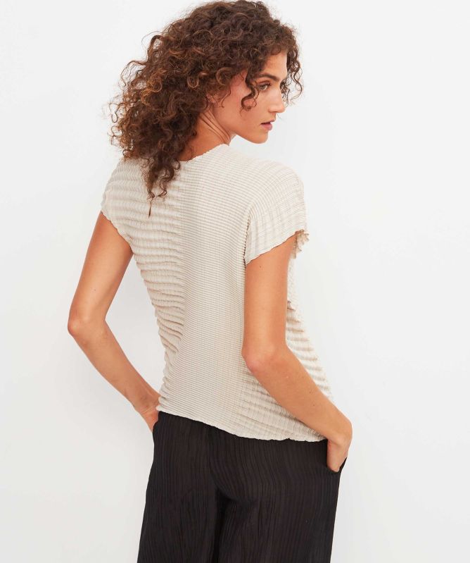 Thanny Pleated Short Sleeve Top