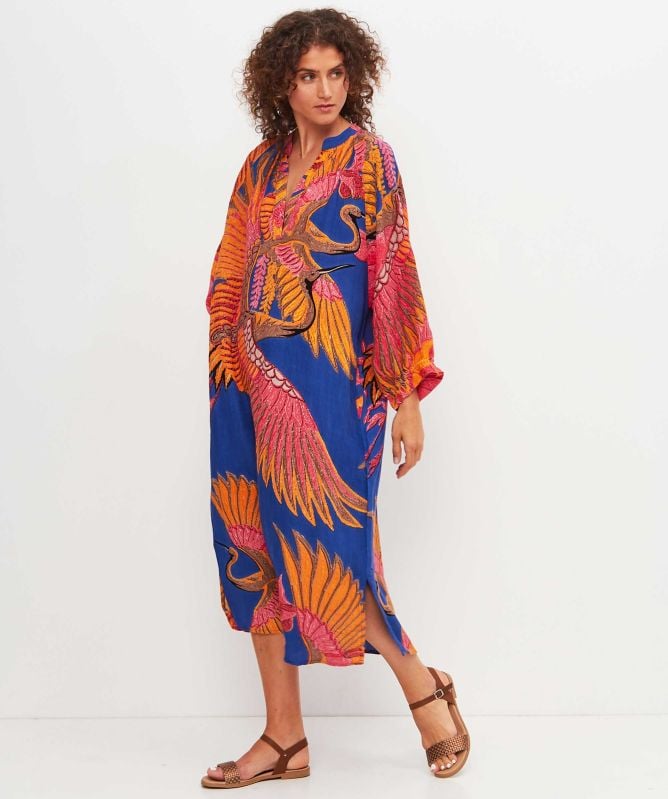 One Hundred Stars Crane Cobalt Raglan Dress