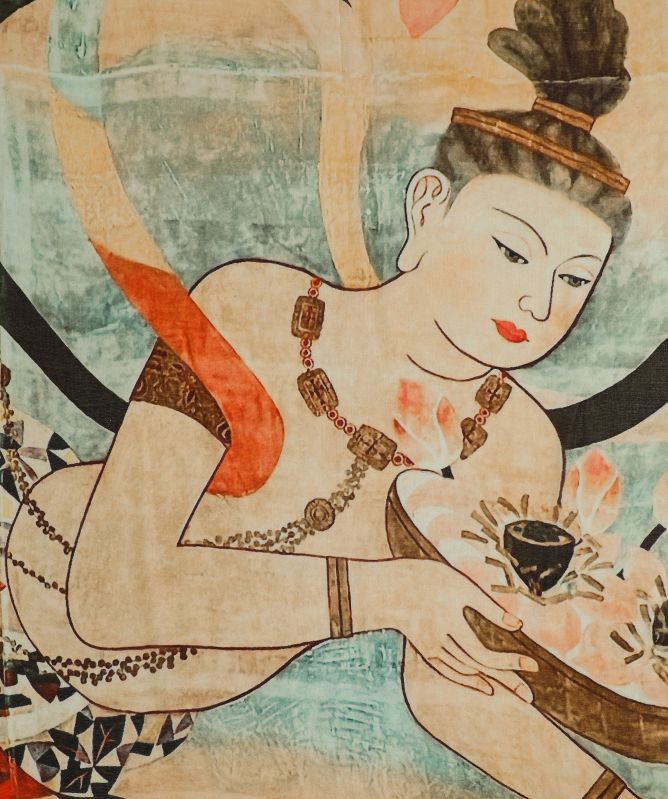 Talking Walls Ela Senso-ji Silk Scarf