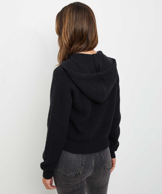 Replay Cropped Hooded Sweater With Zip