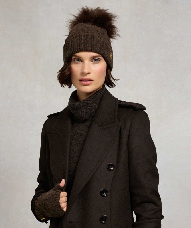 Holland Cooper Sloane Cable Bobble Hat