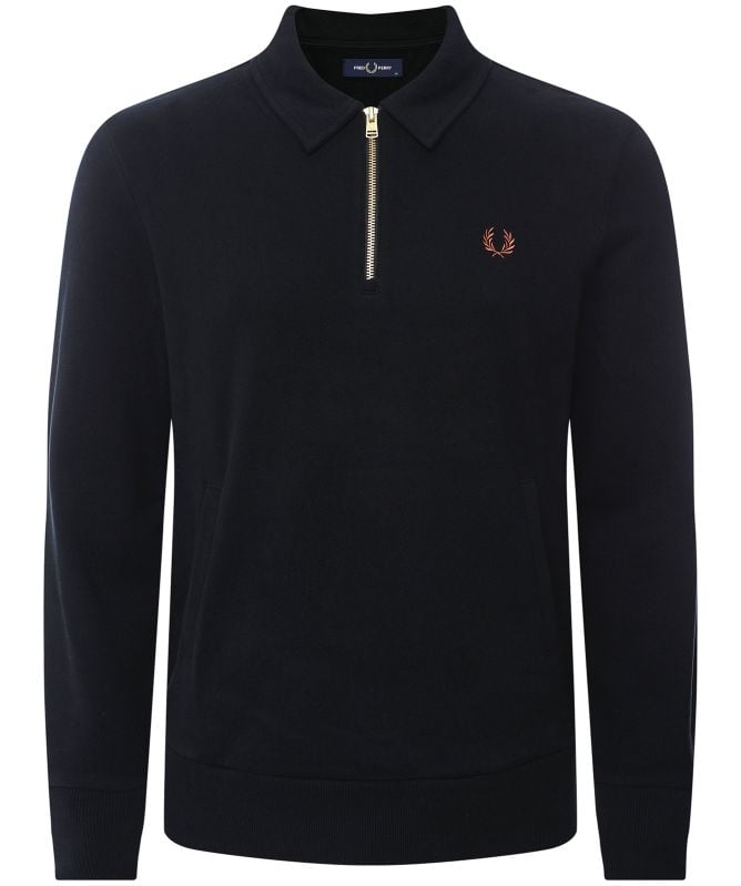 FRED PERRY☆ Half Zip Sweatshirt BLACK Fred Perry - Half Zip Black - Sweater | Impericon