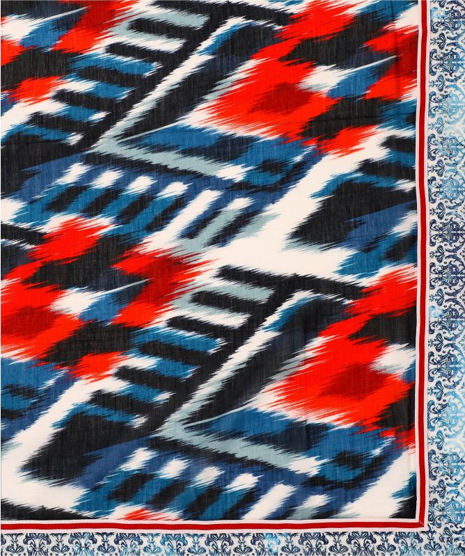 Ahujasons Geometric Print Silk Blend Scarf