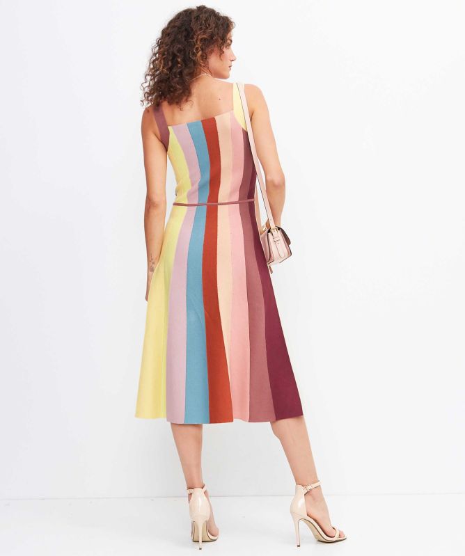 Paul Smith Knitted Cotton Stripe Midi Dress