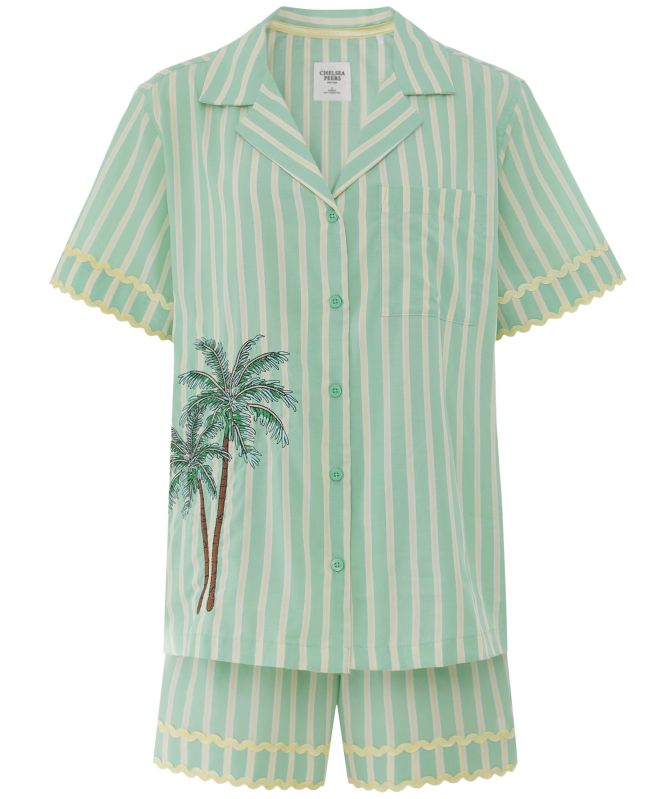 Chelsea Peers Tropical Palm Stripe Short Pajamas