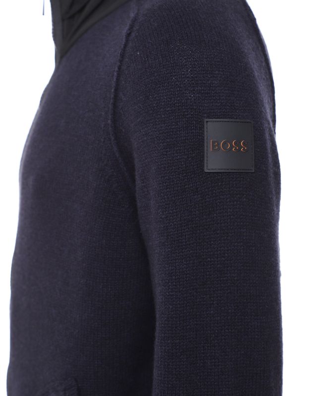 BOSS Virgin Wool Zip Kabredo Cardigan