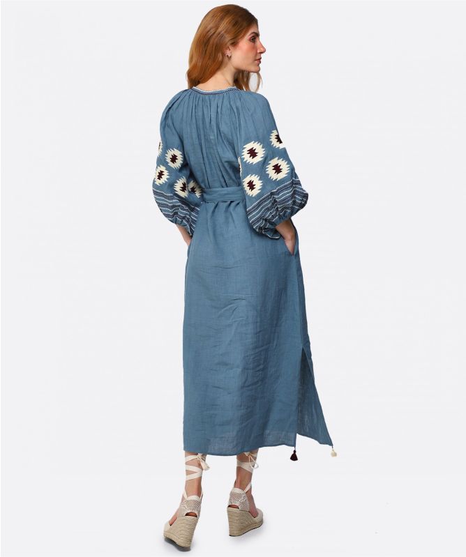 Benaras Sylvia Veronica Linen Dress