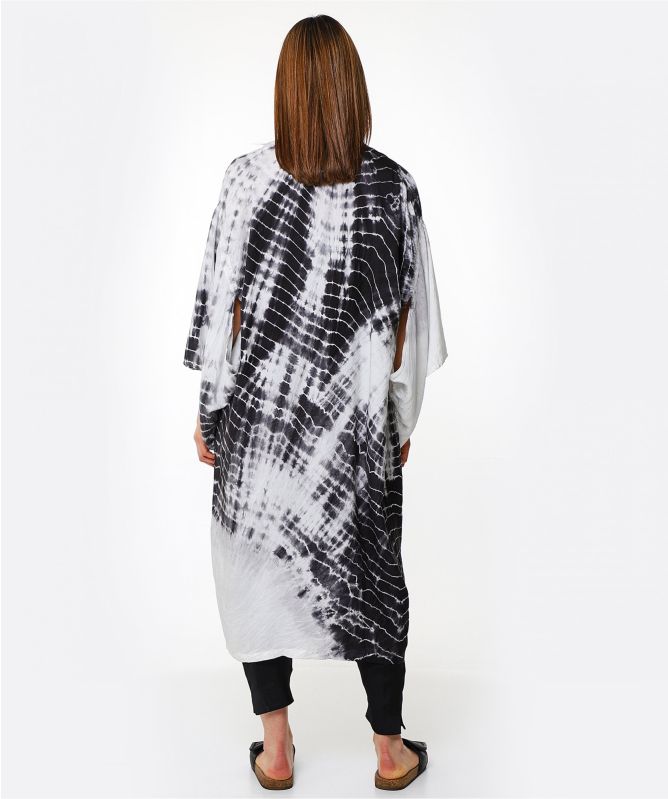 NU London Silk Tie Dye Wrap Kimono