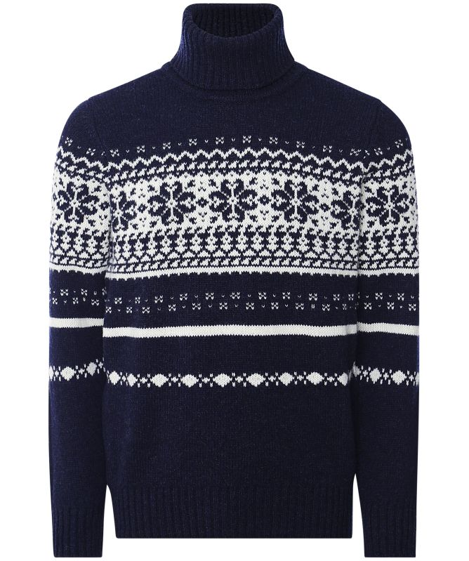 J. Blades Lambswool Fair Isle Roll Neck Sweater