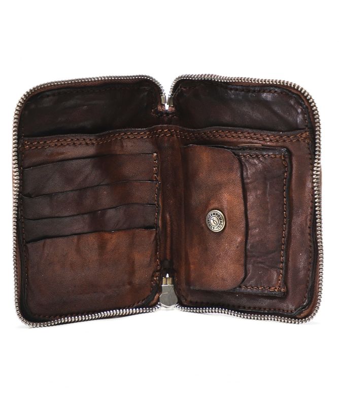Campomaggi Embellished Leather Zip Around Wallet