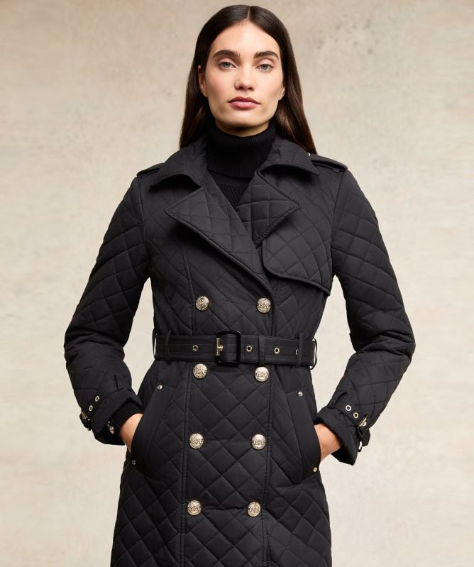 Holland Cooper Full Length Enstone Quilted Trench Coat