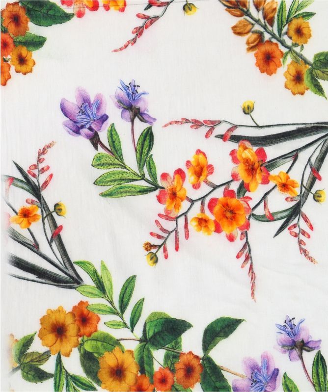 Ahujasons Floral Check Print Scarf