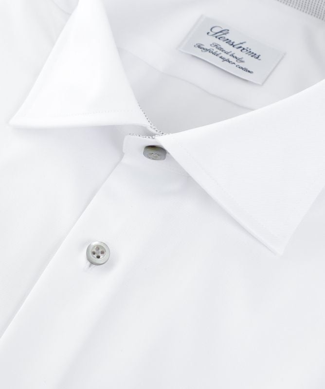 Stenstroms Fitted Body Contrast Trim Shirt