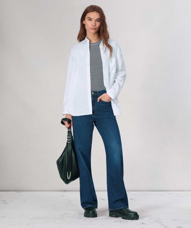 rag & bone The Logan Mid-Rise Wide Leg Jeans