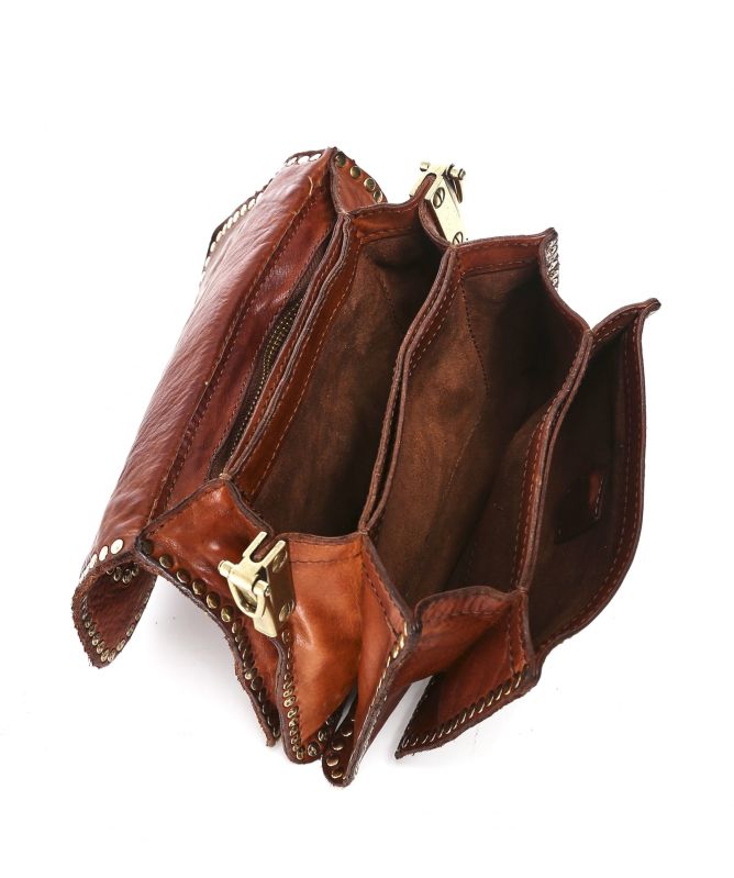 Campomaggi Medium Leather Studded Crossbody Bag