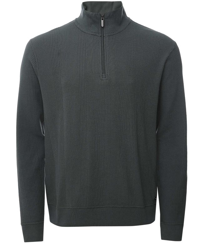 BOSS Waffle Structure 1/4 Zipper Sweatshirt