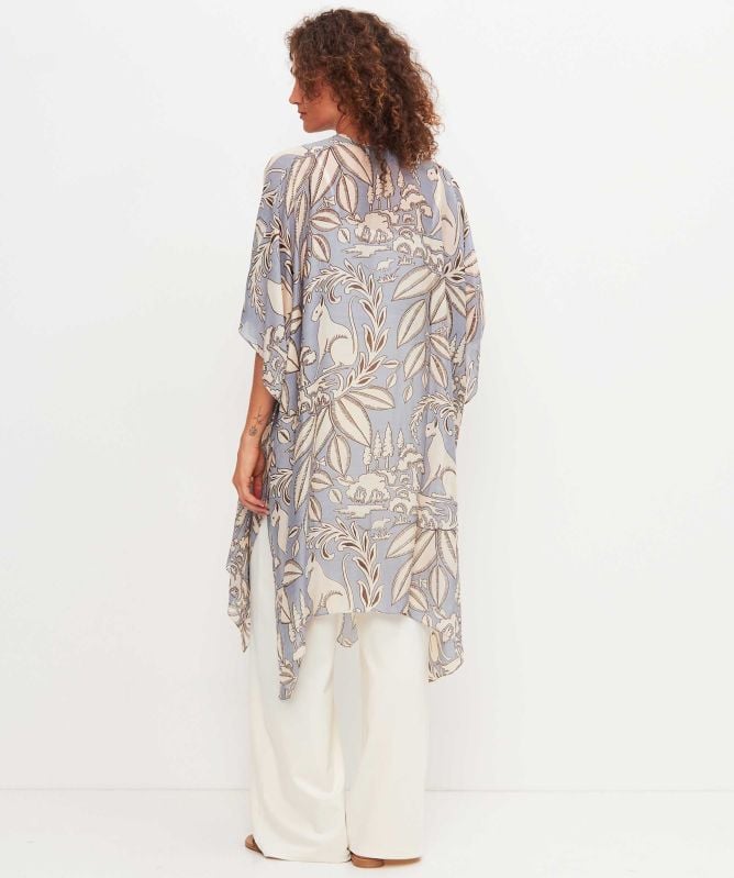 One Hundred Stars Sphinx Grey Throwover Kimono