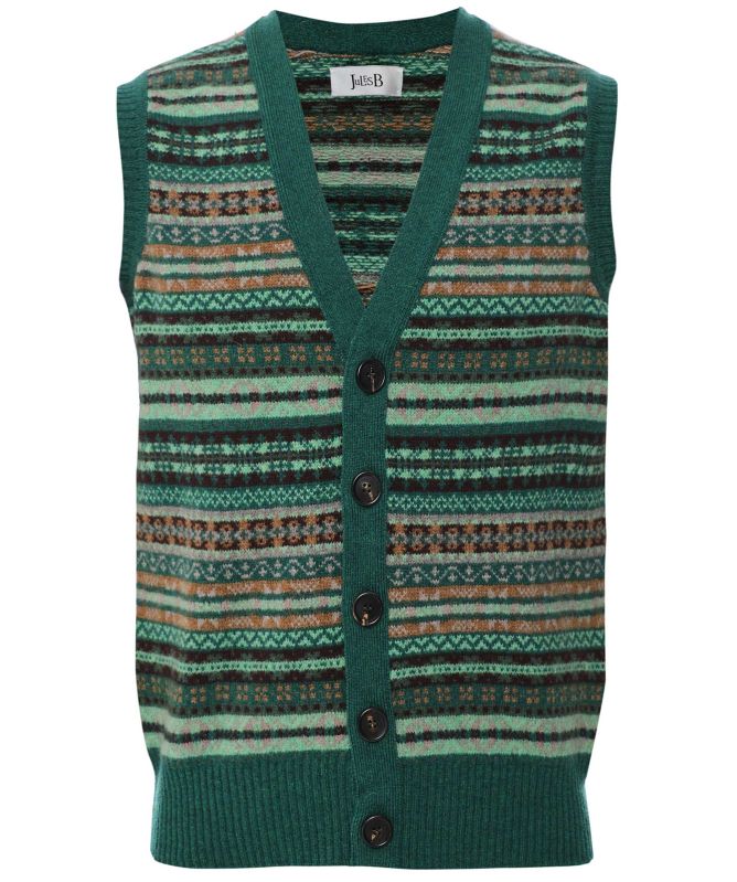 Jules B Lambswool Fair Isle Waistcoat