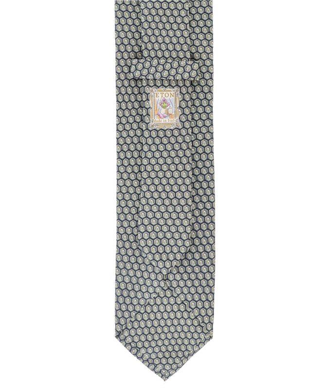 Eton Geometric Printed Silk Tie